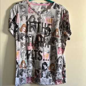 EUC Disney Princess If the Tiara Fits AOP fashion tee